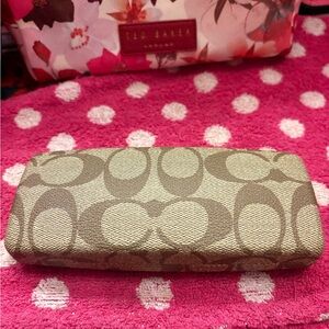 Coach Tan Signature eye glasses Clutch